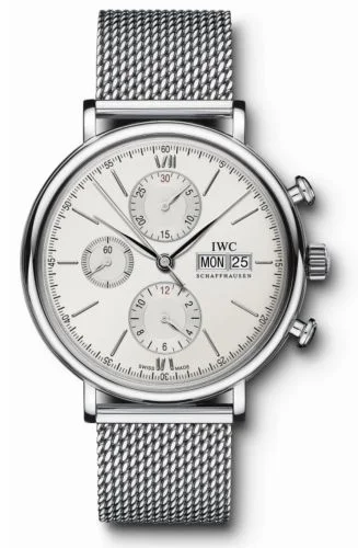 IWC Portofino Chronograph Stainless Steel / Silver / Mesh IW3910-05 (IW391005)